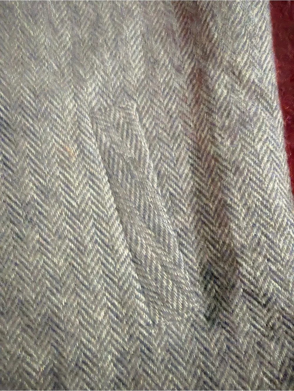 Vintage Herringbone Wool Vest - Gray